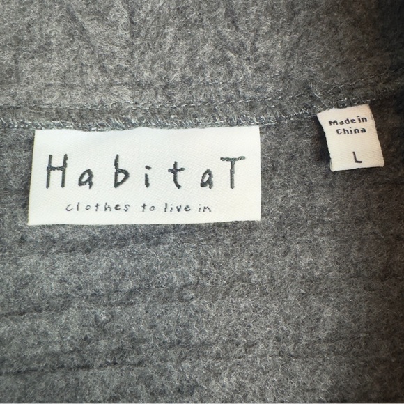 Habitat Clothes to Live In Grey/Gray Soft Fleece   Open Cardigan Jacket Size LG - Picture 3 of 11